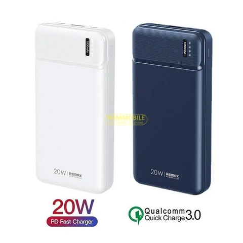 Pin Sạc Dự Phòng Remax 20.000 mAh SẠC NHANH 20W PD QC RPP-288 3 cổng Input Output Tyep C max 3A Chính Hãng