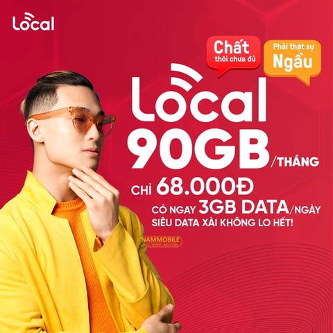 Sim 4G Mobifone Local 3Gb/ngày (90Gb/tháng) Tháng Đầu Miễn Phí A68 chỉ 68k/tháng