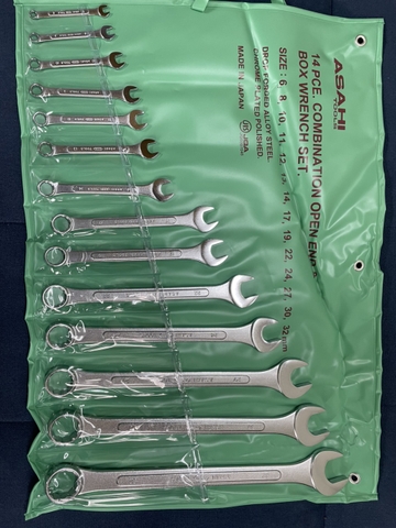 Bộ cờ lê vòng miệng 14 chi tiết 6-32mm 1014M-2  ASAHI Nhật Bản
