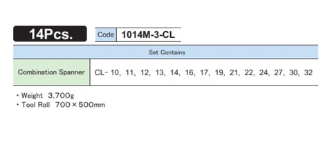 Bộ cờ lê vòng miệng 10-32mm 1014M-3-CL ASAHI Nhật Bản 14 chi tiết