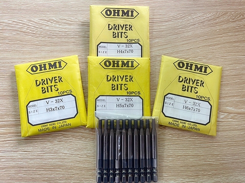 Mũi vặn ốc vít V-32X H3x7x70 OHMI Nhật Bản
