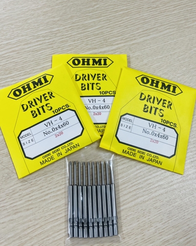 Mũi vặn vít VH-4 No.0x4x40(2x20) OHMI Nhật Bản