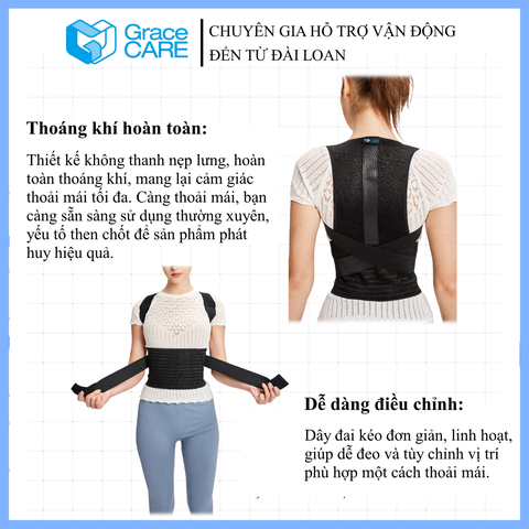 Đai chống gù lưng, điều chỉnh tư thế Grace Care LB224
