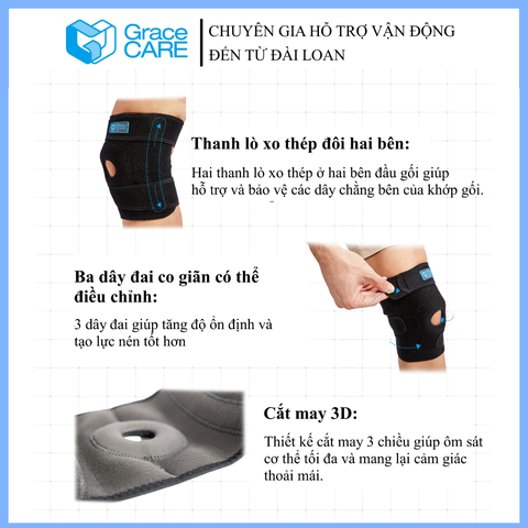 Đai bảo vệ cố định đầu gối Grace Care KB221