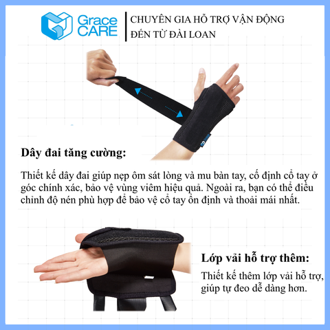 Đai nẹp cố định cổ tay Grace Care WS224