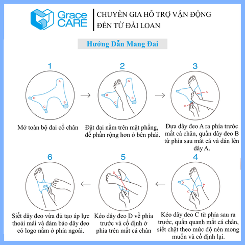 Đai cố định cổ chân Grace Care AB222