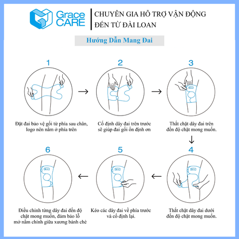 Đai bảo vệ cố định đầu gối Grace Care KB222