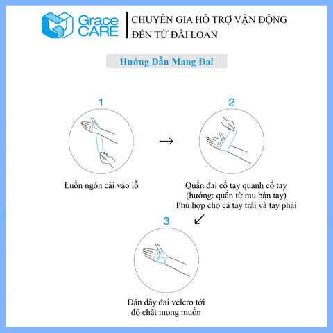 Đai quấn cố định cổ tay Grace Care WB221