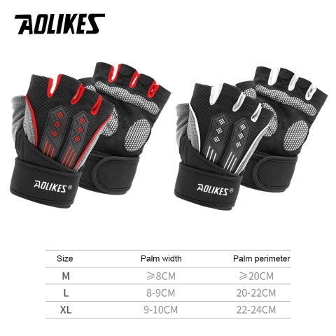 Găng tay tập gym có quấn cổ tay Aolikes 115