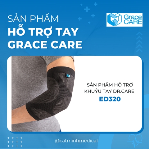 Đai bảo vệ khuỷu tay Grace Care ED320, thành phần có sợi than tre thoáng khí, sợi nanored cao cấp