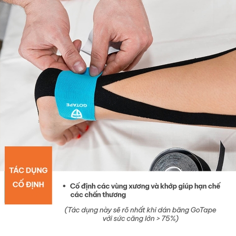 Băng dán cơ thể thao cao cấp, không chứa cao su GoTape - cuộn Pre-cut