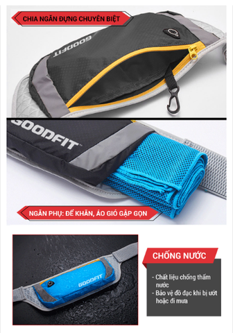 Túi đeo hông, đeo bụng chạy bộ chống nước, mỏng nhẹ GoodFit GF102RB