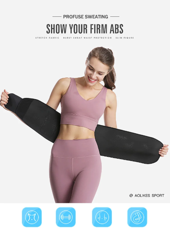 Đai cuốn nóng giảm mỡ bụng tập gym, yoga, thể thao hiệu quả, có ngăn để điện thoại Aolikes AL-7980B