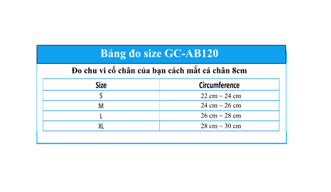 Đai bảo vệ cổ chân, mắt cá chân Grace Care AB120, thành phần có sợi than tre thoáng khí