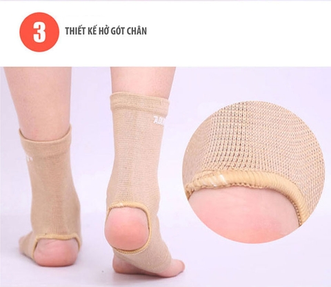 Tất bảo vệ mắt cá chân, cổ chân dạng hở gót Aolikes AL-7326