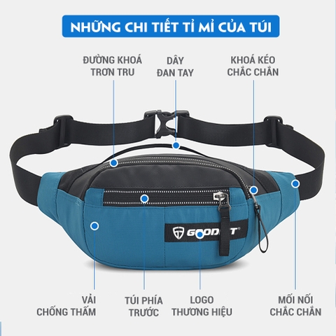 Túi đeo hông, đeo bụng, đeo chéo chống nước GF115RB