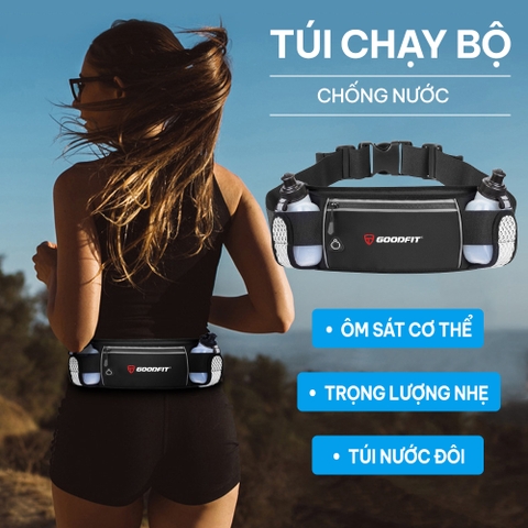 Túi đeo hông chạy bộ chống nước, có ngăn đựng 2 bình nước GF120RB