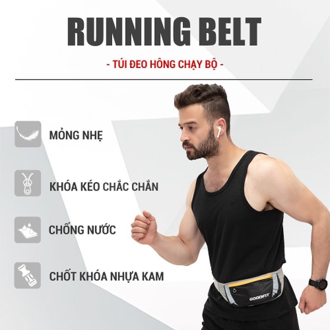 Túi đeo hông, đeo bụng chạy bộ chống nước, mỏng nhẹ GoodFit GF102RB
