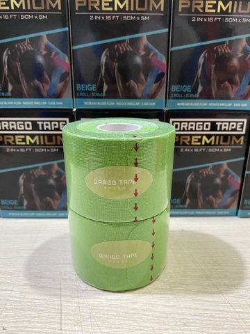 Băng dán cơ thể thao cao cấp DragoTape - cuộn Pre-cut 5cm*5m (Combo 2 cuộn)