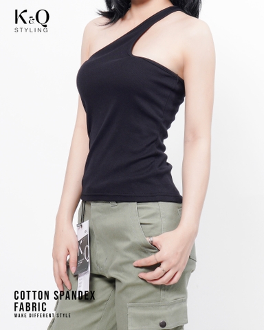 Áo Thun nữ xéo một vai KQSTYLING cotton 100% freesize
