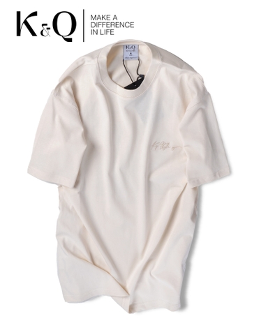 Áo thun 100% Cotton KQ STYLING Basic Kem