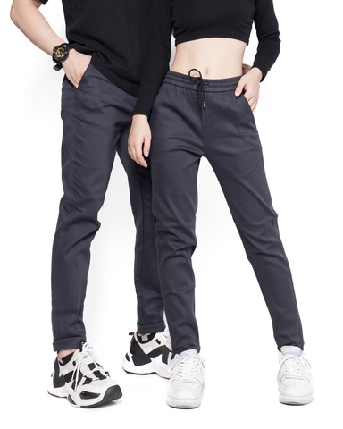 Quần Kaki Ống Suông Co Giãn Unisex Màu Xám Chì | KQSTYLING Basic Line