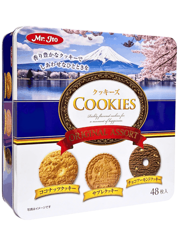 Bánh Quy Nhật Mr. Ito Cookies Original Assort 453.9G (48 Bánh) – Hộp Thiếc Xanh