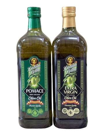 Combo Dầu Oliu Extra Virgin 1L + Dầu Oliu Pomace 1L