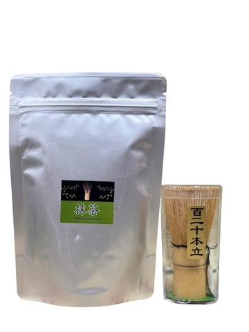 Combo Dung Cụ Pha Matcha: Bột Matcha D Và Chổi Chasen