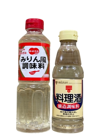Combo Gia Vị Nấu Ăn Nội Địa Nhật Bản (Rượu Mizkan 360M, Mirin Hinode 500ML)