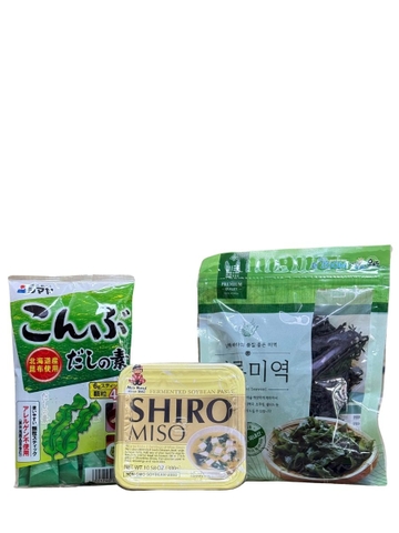 Combo Gia Vị Nấu Súp Miso Thanh Ngọt (Hạt Nêm Rong Biển Kombu)