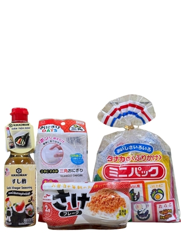 Combo Nguyên Liệu Làm Cơm Nắm Nhật 4 Món (Ruốc Cá Hồi Maruha)