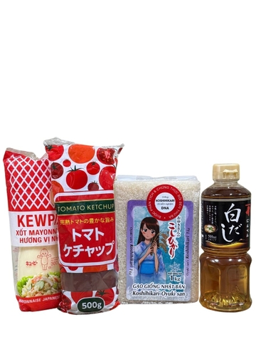 Combo Nguyên Liệu Làm Cơm Omurice Nhật (4 Món) Shiro Dashi Ninben