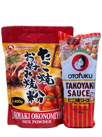 Combo Nguyên Liệu Làm Takoyaki 2 Món (Bột Takoyaki + Sốt Takoyaki Okonomi)