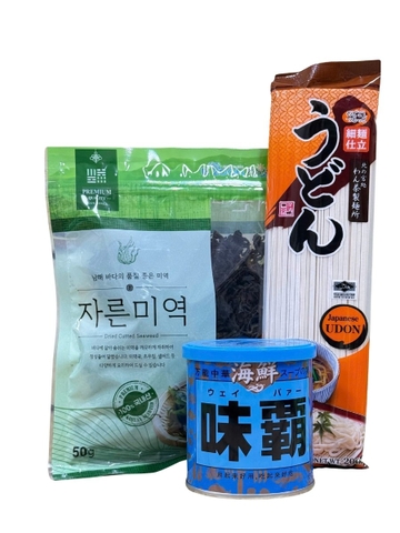 Combo Nguyên Liệu Nấu Mì Hải Sản Nhật (Weipa Hải Sản + Mì Udon + Wakame)