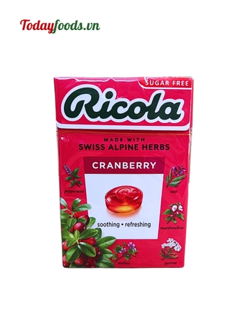 Kẹo ngâm thảo mộc Ricola Cranberry 40G