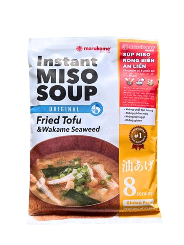 Súp Miso Ăn Liền Đậu Hũ Chiên & Rong Biển Wakame Marukome 152G