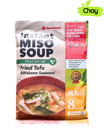 Súp Miso Đậu Hũ Chiên & Rong Biển Wakame Dùng Chay Marukome 125G