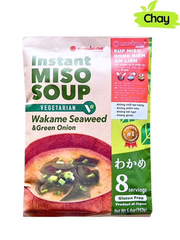 Súp Miso Rong Biển Hành Lá Dùng Chay Marukome 152G