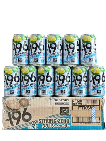 Thùng 24 Lon Nước Giải Khát Vị Chanh SHIKUWASA Suntory Strong Zero 196C 9% 350ML