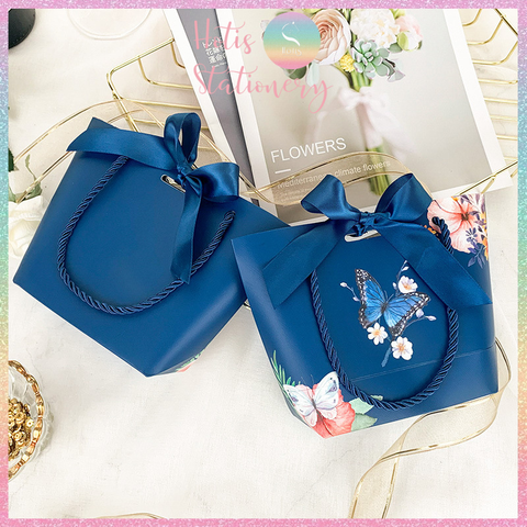 [HOTIS] Túi giấy đựng quà tặng nhiều hình xinh xắn có quai xách và tặng kèm ruy băng thắc nơ