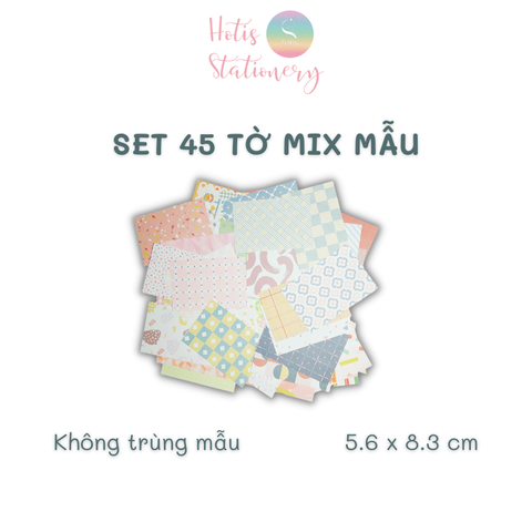 [MIX MẪU] Giấy nền vintage họa tiết cổ điển Sweetness (5.6x8.3cm) - 50 tờ