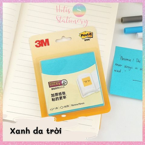 [HOTIS] Tệp 90 tờ giấy note, giấy ghi chú Post-it 3M có keo dính, nhiều màu - 7.6x7.6cm