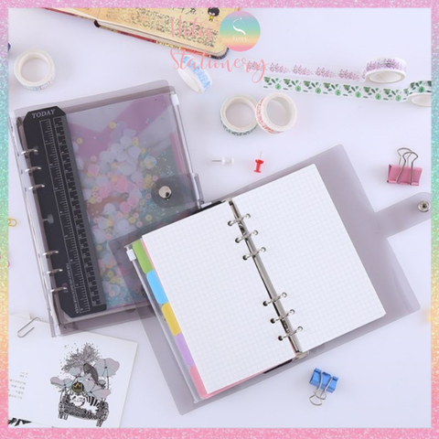 [HOTIS] Binder - Sổ còng dẻo, bìa còng dẻo - Trắng/ Đen - A7/ A6/ A5 - Không kèm giấy