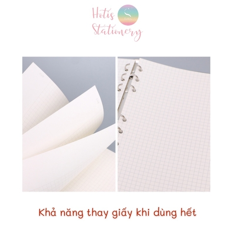 [HOTIS] Color Binder - Bìa còng nâu/ đen/ trắng - A6/ A5/ B5/ A4 (Không kèm giấy)