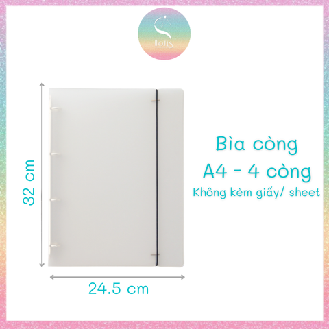 [HOTIS] White Binder - Bìa còng A6/ A5/ B5/ A4 (Không kèm giấy)