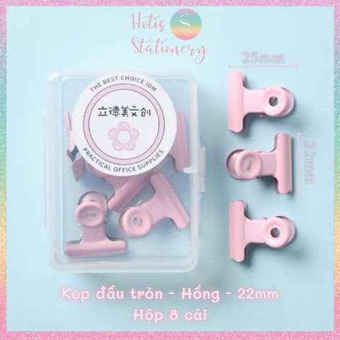 [HOTIS] Kẹp giấy kim loại màu Macaron Paper Clip kẹp bướm giữ tài liệu