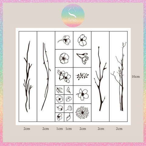 [HOTIS] Bộ 20 con dấu gỗ kết hợp hoa lá cành - Combination Seal