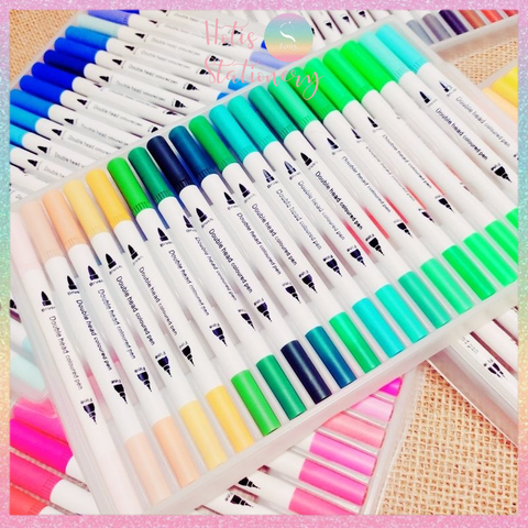 [HOTIS] Bút lông hai đầu tô màu vẽ tranh gốc nước viết calligraphy Double Head- Bộ 60/80/100/120 màu