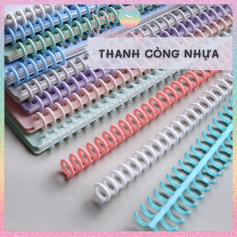 [HOTIS] Combo 2 thanh còng nhựa màu macaron còng 12mm, 22mm làm sổ khổ A5/ B5/ A4